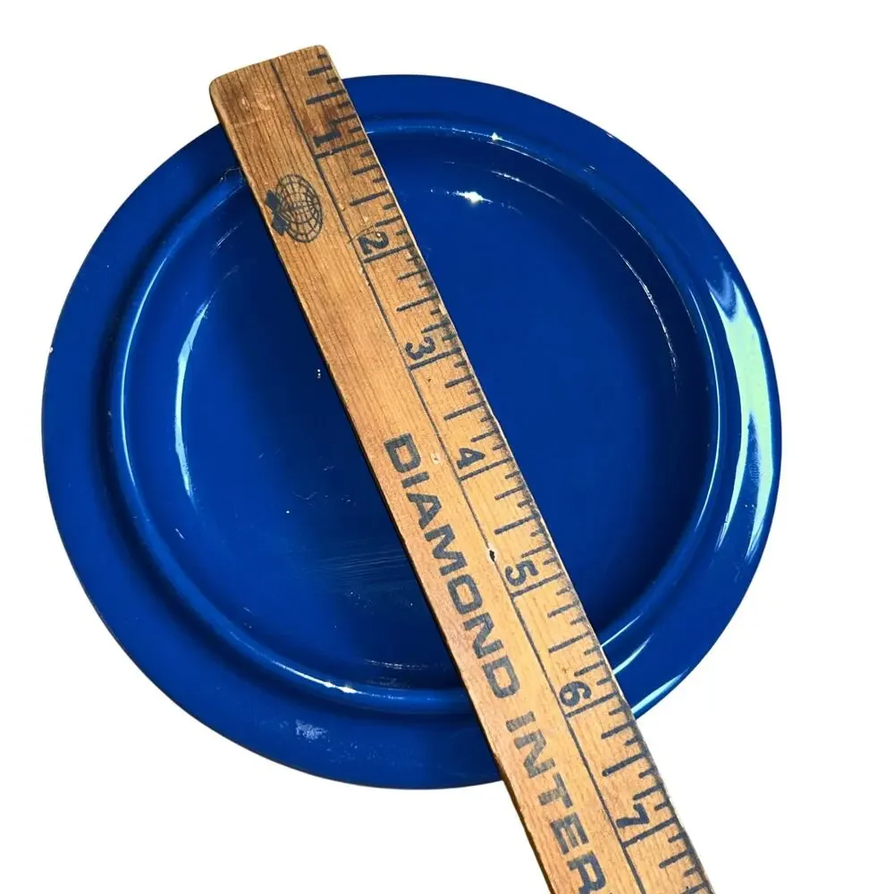 Mamma Ro Italian pottery blue plate saucer candle holder